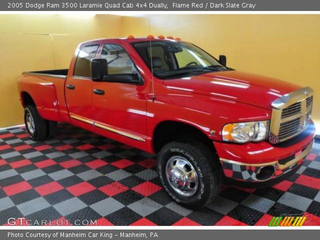 2005 Dodge Ram 3500 Laramie Quad Cab 4x4 Dually in Flame Red