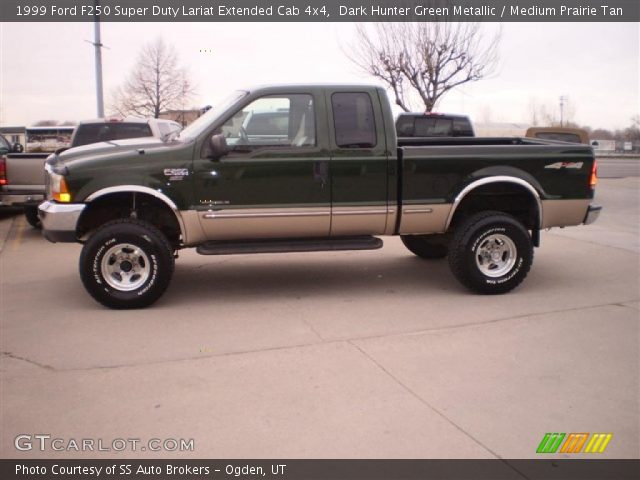 1999 Ford F250 Super Duty Lariat Extended Cab 4x4 in Dark Hunter Green Metallic