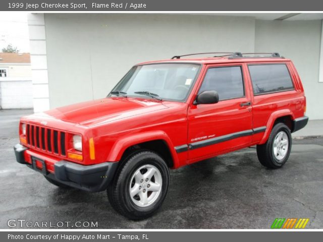 Flame Red 1999 Jeep Cherokee Sport Agate Interior