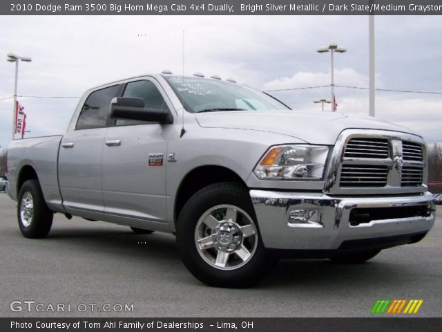 2010 Dodge Ram 3500 Big Horn Mega Cab 4x4 Dually in Bright Silver Metallic
