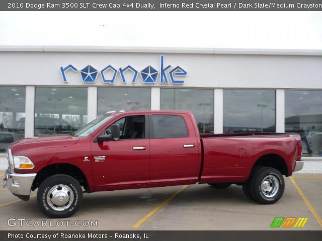 2010 Dodge Ram 3500 SLT Crew Cab 4x4 Dually in Inferno Red Crystal Pearl