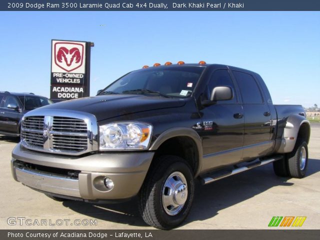 2009 Dodge Ram 3500 Laramie Quad Cab 4x4 Dually in Dark Khaki Pearl