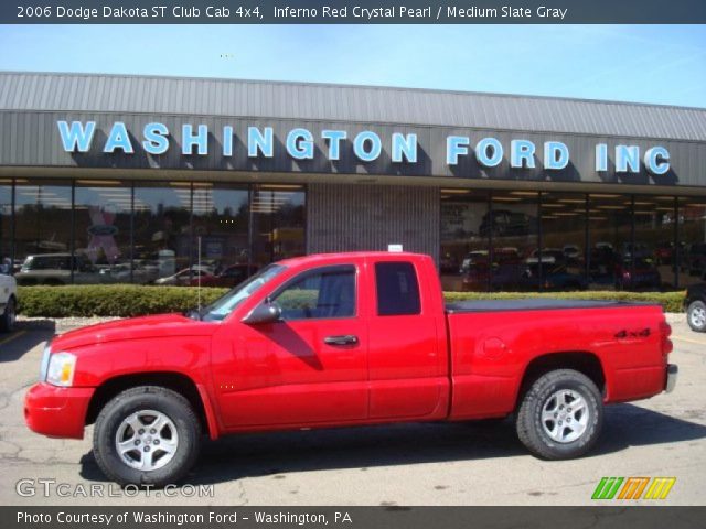 2006 Dodge Dakota ST Club Cab 4x4 in Inferno Red Crystal Pearl
