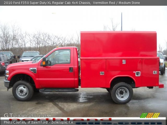 2010 Ford F350 Super Duty XL Regular Cab 4x4 Chassis in Vermillion Red