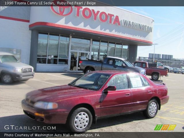 1996 Toyota Camry LE Sedan in Ruby Red Pearl