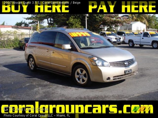 2007 Nissan Quest 3.5 S in Coral Sand Metallic