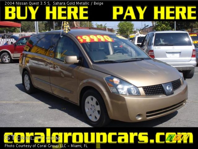 2004 Nissan Quest 3.5 S in Sahara Gold Metallic