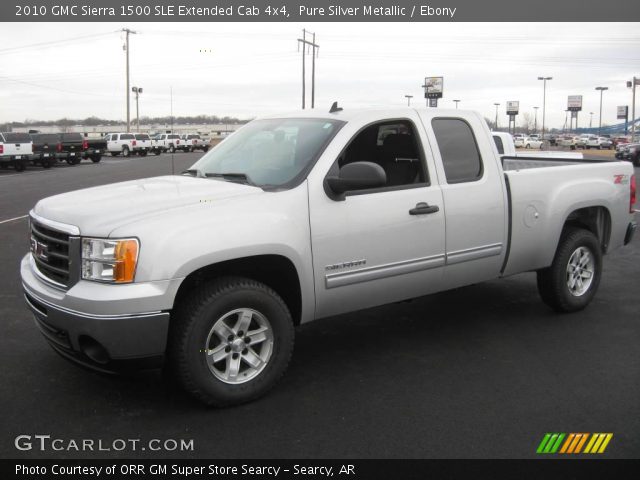 2010 GMC Sierra 1500 SLE Extended Cab 4x4 in Pure Silver Metallic