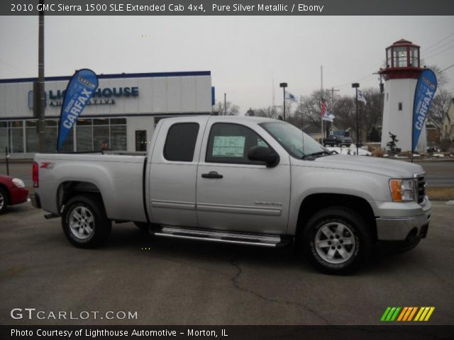 2010 GMC Sierra 1500 SLE Extended Cab 4x4 in Pure Silver Metallic