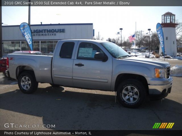 2010 GMC Sierra 1500 SLE Extended Cab 4x4 in Pure Silver Metallic