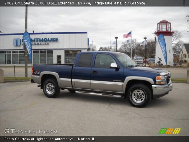 2002 GMC Sierra 2500HD SLE Extended Cab 4x4 in Indigo Blue Metallic