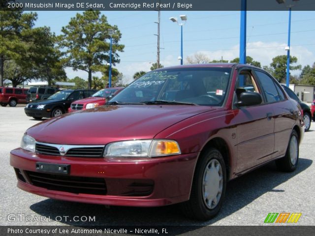 2000 Mitsubishi Mirage DE Sedan in Cambridge Red Pearl
