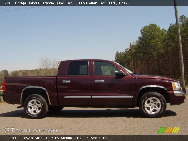 2005 Dodge Dakota Laramie Quad Cab in Deep Molten Red Pearl
