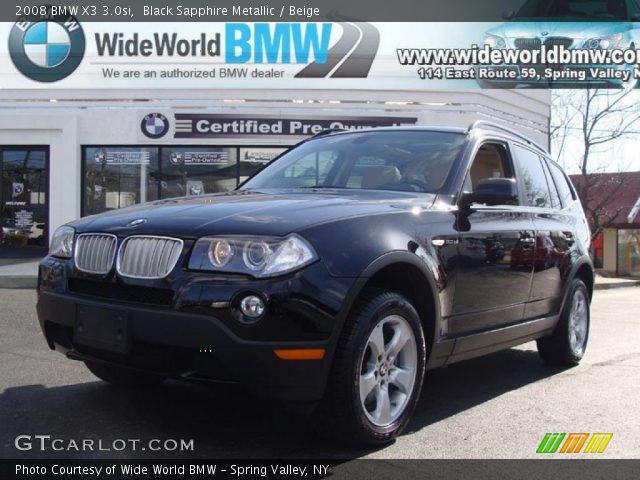 2008 BMW X3 3.0si in Black Sapphire Metallic