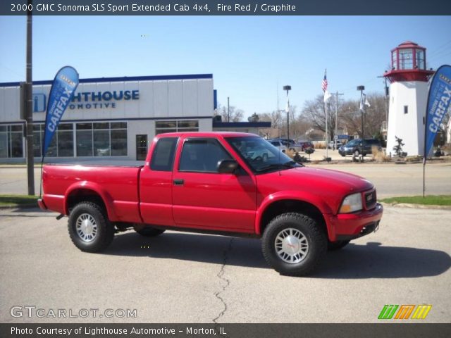 2000 GMC Sonoma SLS Sport Extended Cab 4x4 in Fire Red