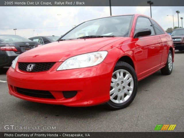 2005 Honda Civic LX Coupe in Rallye Red