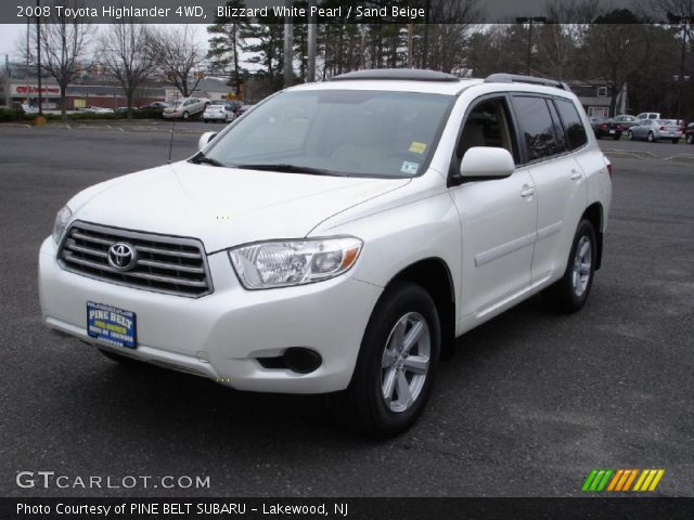2008 Toyota Highlander 4WD in Blizzard White Pearl