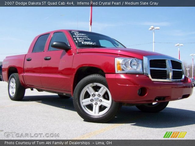 2007 Dodge Dakota ST Quad Cab 4x4 in Inferno Red Crystal Pearl