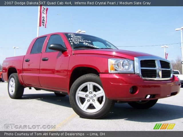 2007 Dodge Dakota SXT Quad Cab 4x4 in Inferno Red Crystal Pearl