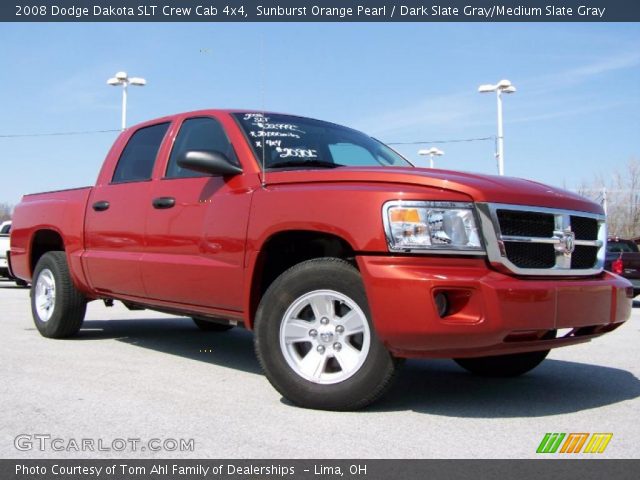 2008 Dodge Dakota SLT Crew Cab 4x4 in Sunburst Orange Pearl