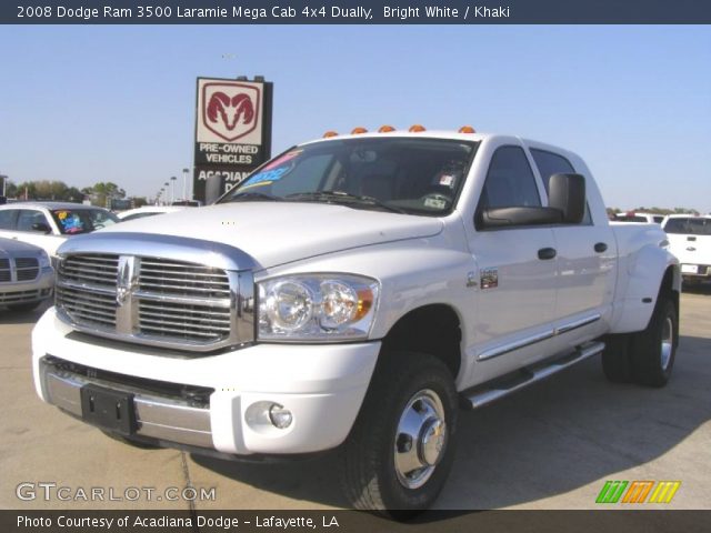 2008 Dodge Ram 3500 Laramie Mega Cab 4x4 Dually in Bright White