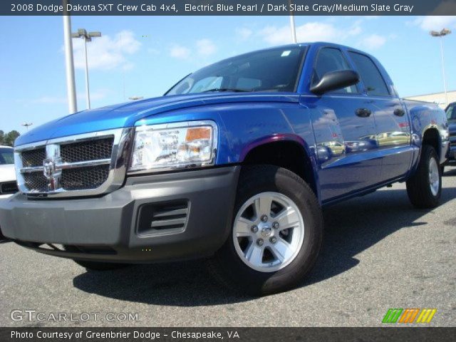 2008 Dodge Dakota SXT Crew Cab 4x4 in Electric Blue Pearl