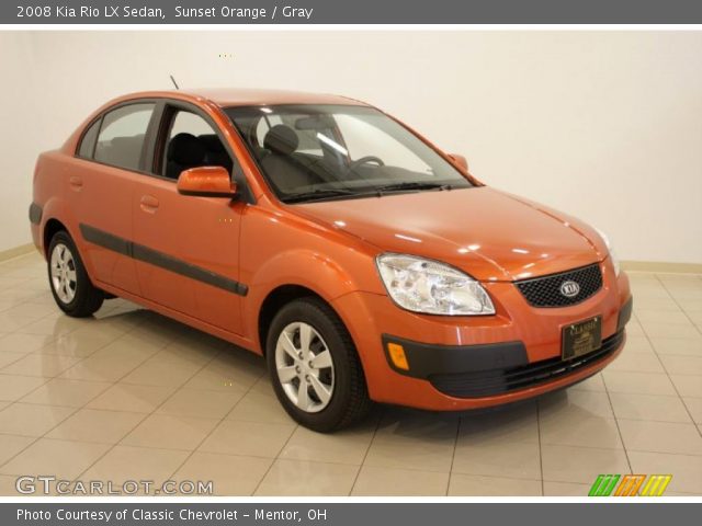 2008 Kia Rio LX Sedan in Sunset Orange