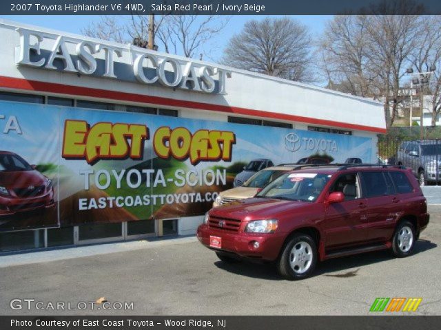 2007 Toyota Highlander V6 4WD in Salsa Red Pearl