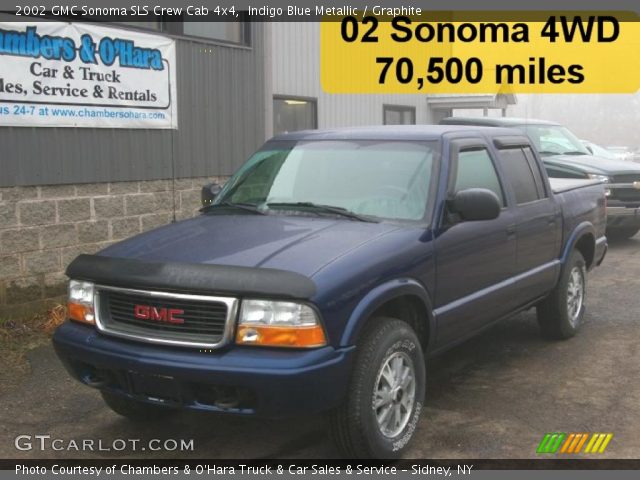 2002 GMC Sonoma SLS Crew Cab 4x4 in Indigo Blue Metallic