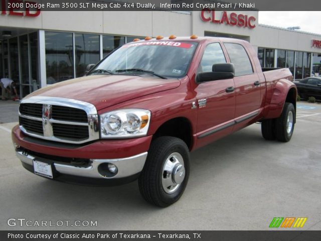 2008 Dodge Ram 3500 SLT Mega Cab 4x4 Dually in Inferno Red Crystal Pearl