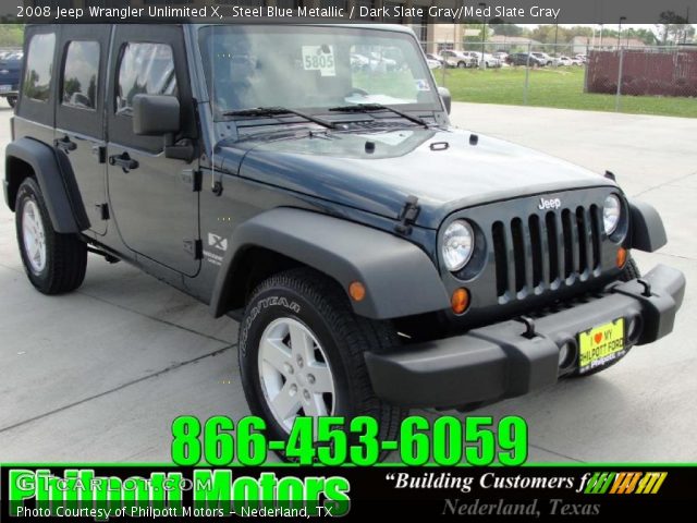 2008 Jeep Wrangler Unlimited X in Steel Blue Metallic