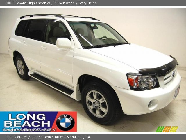 2007 Toyota Highlander V6 in Super White