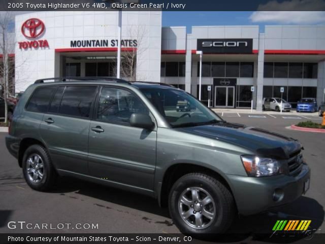 2005 Toyota Highlander V6 4WD in Oasis Green Pearl
