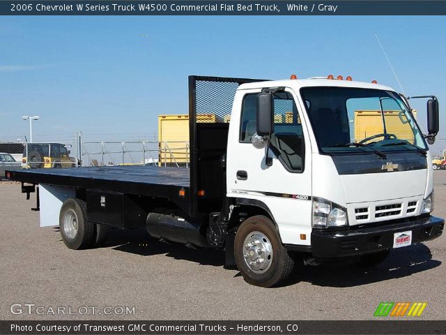 2006 Chevrolet W Series Truck W4500 Commercial Flat Bed Truck in White