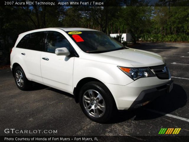 2007 Acura MDX Technology in Aspen White Pearl