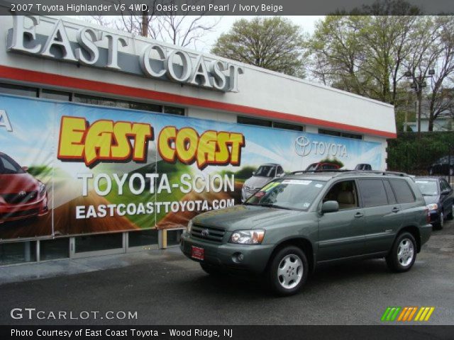 2007 Toyota Highlander V6 4WD in Oasis Green Pearl