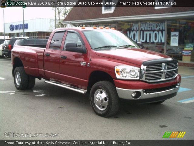 2008 Dodge Ram 3500 Big Horn Edition Quad Cab 4x4 Dually in Inferno Red Crystal Pearl