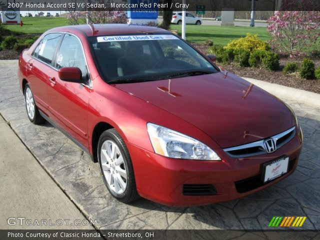 2007 Honda Accord SE V6 Sedan in Moroccan Red Pearl