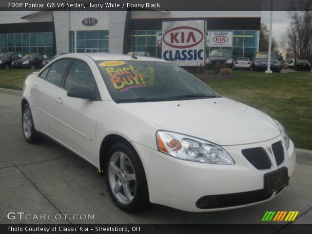 2008 Pontiac G6 V6 Sedan in Ivory White