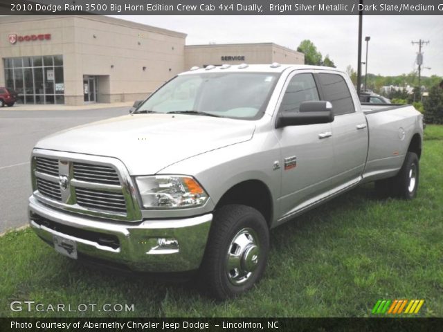 2010 Dodge Ram 3500 Big Horn Edition Crew Cab 4x4 Dually in Bright Silver Metallic
