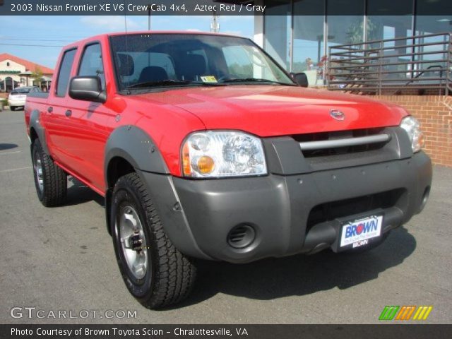 2003 Nissan Frontier XE V6 Crew Cab 4x4 in Aztec Red