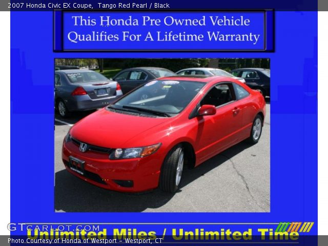 2007 Honda Civic EX Coupe in Tango Red Pearl