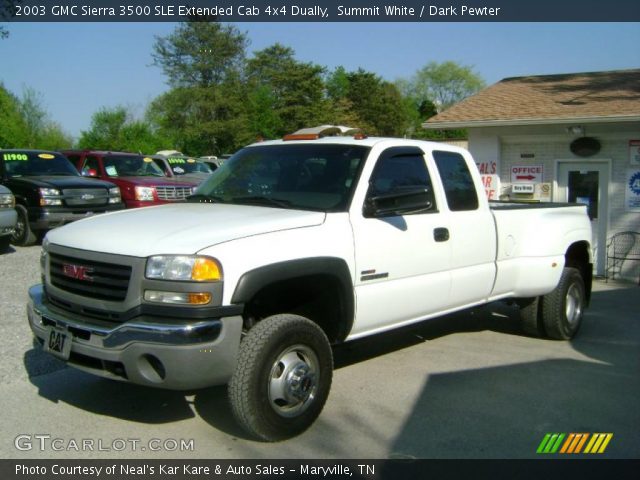 2003 GMC Sierra 3500 SLE Extended Cab 4x4 Dually in Summit White