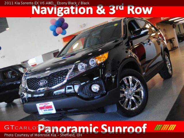 2011 Kia Sorento EX V6 AWD in Ebony Black