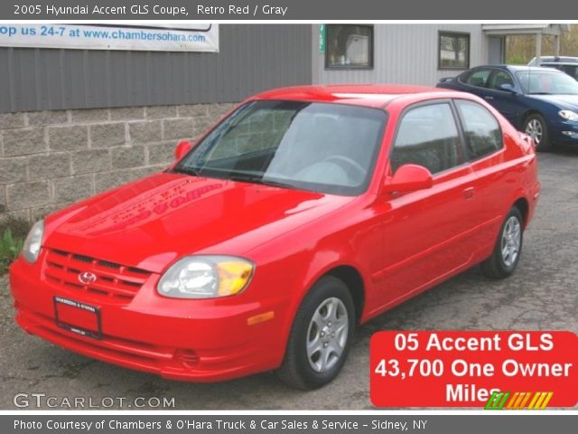 2005 Hyundai Accent GLS Coupe in Retro Red