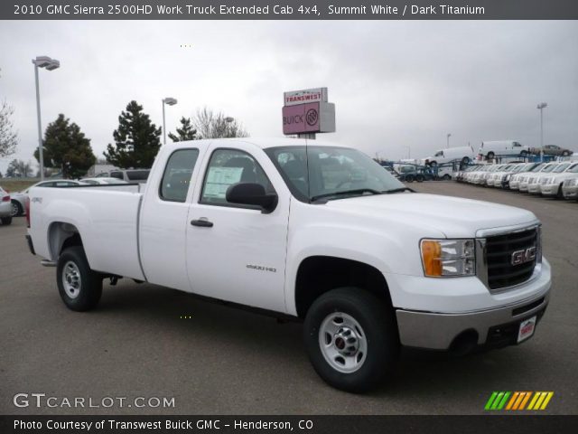 2010 GMC Sierra 2500HD Work Truck Extended Cab 4x4 in Summit White