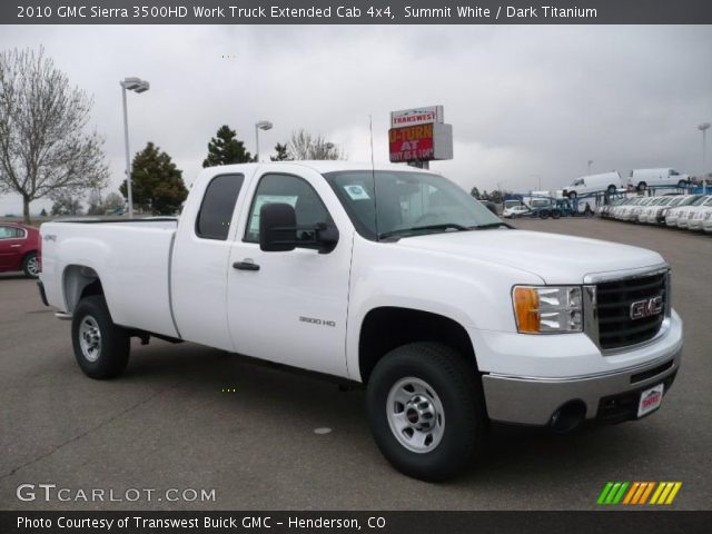 2010 GMC Sierra 3500HD Work Truck Extended Cab 4x4 in Summit White