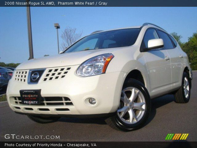 2008 Nissan Rogue SL AWD in Phantom White Pearl