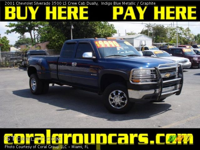 2001 Chevrolet Silverado 3500 LS Crew Cab Dually in Indigo Blue Metallic