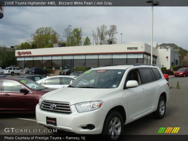 2008 Toyota Highlander 4WD in Blizzard White Pearl